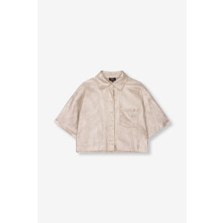 Alix The Label Foilke cropped blouse zilverkleurig