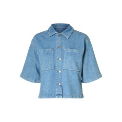 Selected Femme slfanya 2/4 short denim shirt 16097728 light blue denim
