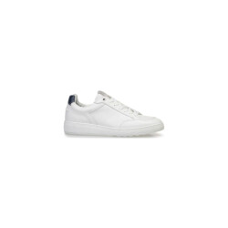 Floris van Bommel Ter leren sneaker met blauw accent