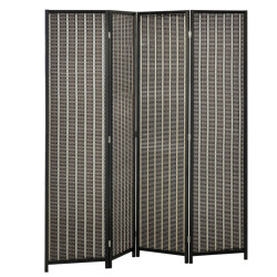 4goodz Homcom kamerverdeler, opvouwbaar, grenenhout/bamboe, 180 x 180 cm, /zwart