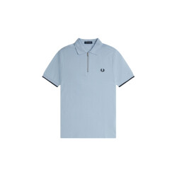 Fred Perry Crepe pique zip neck shirt
