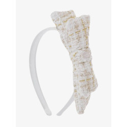 Patachou Meisjes haarband ecru gold tweed