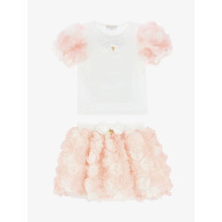 Angels Face Meisjes set rok roses snowdrop pink