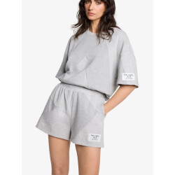 Alix The Label Dames short melange sweat grey