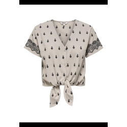 Only Onlsiesta willa emb ss knot but top zand dessin