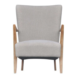 Signature Fauteuil van eikenhout en linnen, jacques