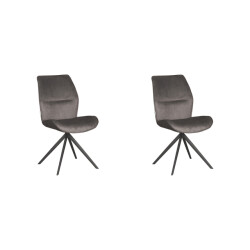 Label51 Eetkamerstoel comfy antraciet cosmo zwart onderstel 64 x 48cm -