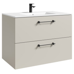 Badplaats Badkamermeubel muro 80 cm beige badmeubel met wastafel