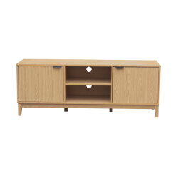 CaliCosy Tv-meubel met 2 open vakken en 2 deuren met geribbelde fronten l140 cm bologne