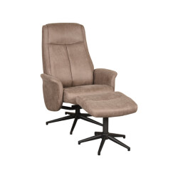 Label51 Fauteuil bergen - micro suede incl. hocker 62x77x53 cm