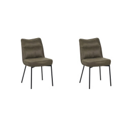 Label51 Eetkamerstoel lennon moss micro suede set van 2