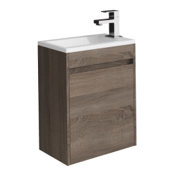 Badplaats Toiletmeubel sinta 40 x 22 cm licht bruin fonteinmeubel met witte