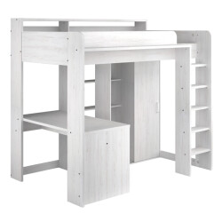 CaliCosy Hoogslaper wit met bureau en opbergruimte 90x200 cm higher