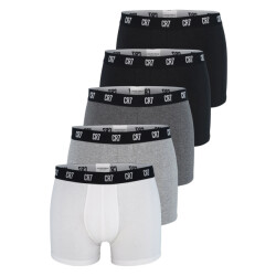 CR7 Heren boxershorts korte pijp multipack katoen 5-pack wit/grijs/zwart