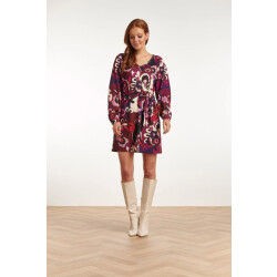Smashed Lemon 23741-380-998 multi e bloemenprint v-hals jurk voor dames |