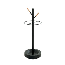 CaliCosy Paraplubak van beukenhout en zwart metaal h73 cm