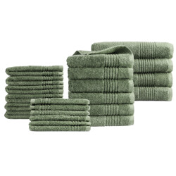 Phlox Handdoeken 22 delig set supreme oeko-tex made in green 600 g/m2 zacht