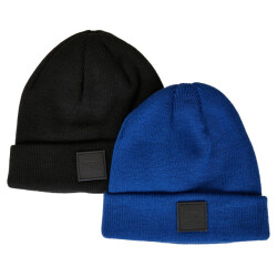 Urban Classics Childrens/kids patch leather patch logo beanie (set van 2)