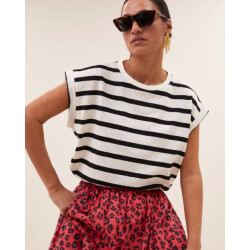 By-Bar Amsterdam tobi stripe top 25511023 806 grain black stripe