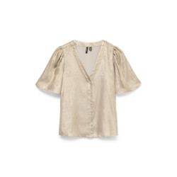 Vero Moda Vmamalia ss v-neck top exp goudkleurig