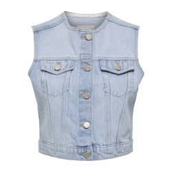 Only Onlfeliz dnm waistcoat round collar tai blue denim