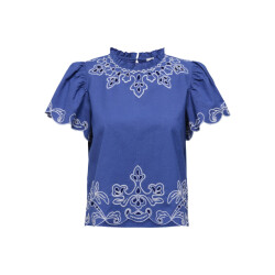 Jacqueline de Yong Jdyvera ss embroidery top wvn exp kobalt