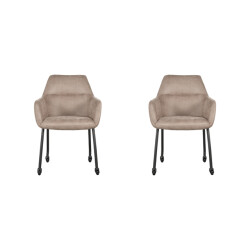 Label51 Eetkamerstoel lenny - micro suede set van 2