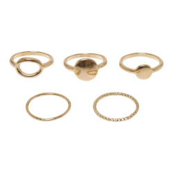 Urban Classics Unisex stapelbare ring voor volwassenen (set van 5)