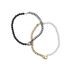 Urban Classics Verwisselbare halve parel en ketting (set van 2)