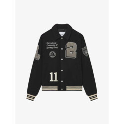Les Deux Jongens jacket varsity wool zwart