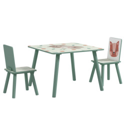 4goodz Zonekiz kinderspeelgroep 3-8 jaar, 1 tafel & 2 stoelen, schattig dierenmotief,