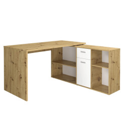 CaliCosy Hoekbureau met moduleerbaar bureau, ladekast en opbergplanken lex