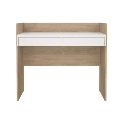 CaliCosy Bureau met 2 lades eikendecor en wit b102,1 cm function