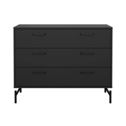 CaliCosy Ladekast met 3 lades matzwart met metalen onderstel b98,7 cm bora