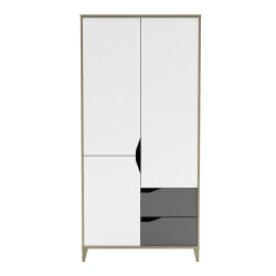 CaliCosy Kast 3 deuren 2 laden l88,9 cm wit en grijs genius