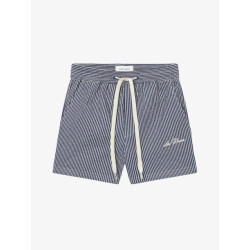 Les Deux Jongens zwembroek stan stripe seersucker light sand blueprint
