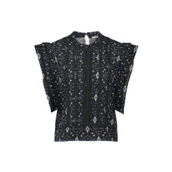 By-Bar Amsterdam Xena midnight ikat blouse 25112026