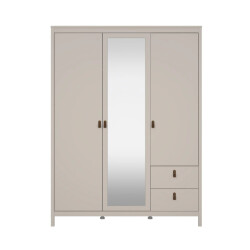 CaliCosy Kleerkast met 3 deuren (waarvan 1 spiegeldeur) en 2 lades wit b150 cm barcelone
