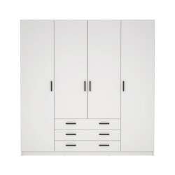 CaliCosy Kleerkast met 4 deuren en 3 lades b195,5 cm print