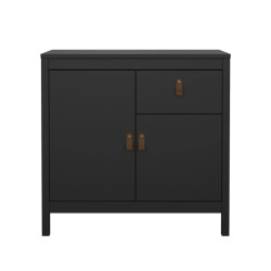 CaliCosy Kleine dressoir met 2 deuren, 1 lade matzwart b82,3 cm barcelone