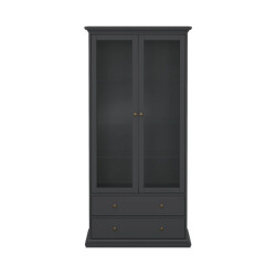 CaliCosy Vitrinekast met 2 glazen deuren en 2 lades b96,2 cm sofia