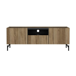 CaliCosy Tv-meubel met 2 deuren, 1 lade, 1 vak eikendecor en matzwart b147 cm billie