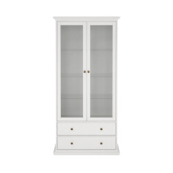 CaliCosy Vitrinekast met 2 glazen deuren en 2 lades b96,2 cm sofia