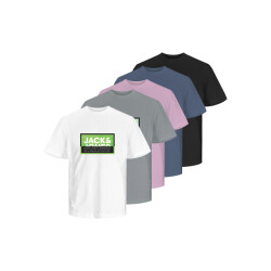 Jack & Jones Jcologan summer print tee crew 5pk