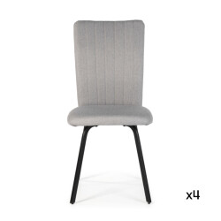 CaliCosy Set van 4 stoelen in stof met zwarte metalen poten l47,5 cm pretty