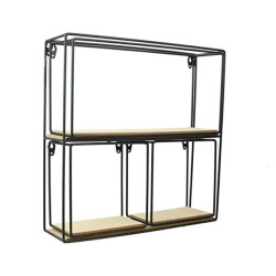 CaliCosy Planken 4 stuks hout en metaal h38 cm