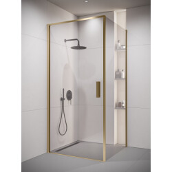 Badplaats Douchecabine alava 80 x 80 x 190 cm goud douchewand met draaideur
