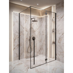 Badplaats Douchecabine vancouver 90 x 120 x 190 cm zwart met veiligheids -