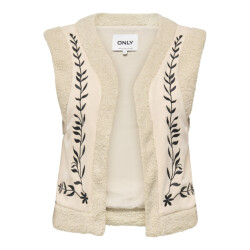 Only onlfrida flower emb. waistcoat cs o 15324172 black flower