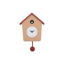 Karlsson wandklok cuckoo light soft brown & red ochre